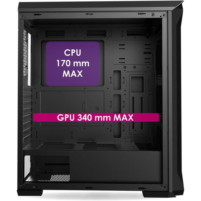 Ігровий корпус для ПК Empire Gaming Darkwitcher ATX, ARGB, металева сітка, загартоване скло, 4 PWM вентилятори 120мм, чорний
