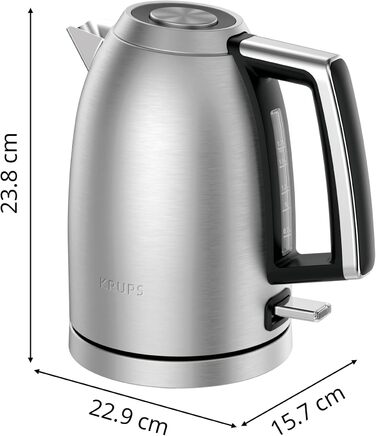 Krups Smart'n Light Kettle, 5 Temperatures, 1.7 Liter Capacity, Stainless Steel Interior, Double-Walled, Black, BW801810 (BW552D Excellence)