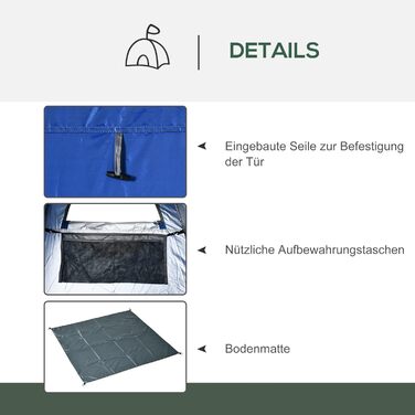 Outsunny Pop-Up Shower Tent Toilet Tent - Portable Outdoor Changing Room & Privacy Shelter with Carry Bag - 126x124x189cm