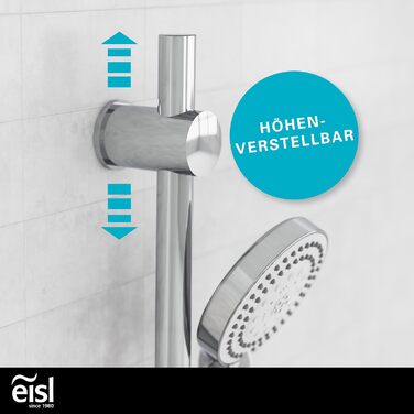 Душовий набір EISL PARMA DX5082CSB: душова стійка 70 см, лійка 8 режимів, шланг і тримач, хром