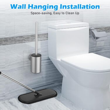 Набір для чищення унітазу з нержавіючої сталі 304, комплект з 2 насадками (круглі, срібні)