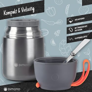 Ланч-бокс Dimono® з нержавіючої сталі (500 мл) - контейнер для їжі на виніс