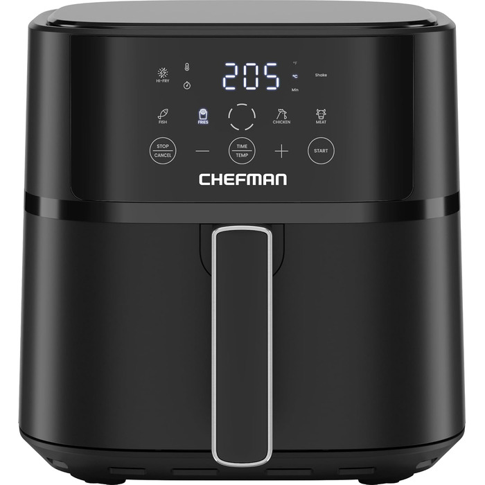 Фритюрниця Chefman 5.7L з Hi-Fry технологією, чорна: швидка, компактна, з антипригарним покриттям та сенсорним керуванням