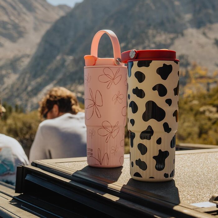 BOTTLE BOTTLE Insulated Water Bottle with Straw and Handle, Stainless Steel Water Bottles for Car, Sports, Home, Office, and School, 750 ml, Leak-Proof, Colors (Flowers)