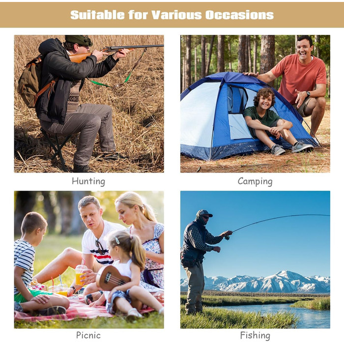 Набір з 2-х складаних туристичних стільців Komfotteu, міцні, до 150 кг, з плечовим ременем, для кемпінгу, полювання та відпочинку на природі