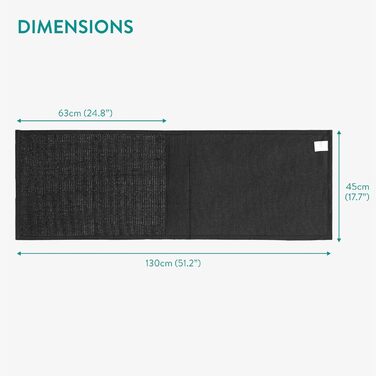 Navaris Cat Scratch Mat Scratch Protection Sofa - with 2 compartments - 128 x 45 cm Sisal Scratch Mat for Cat - Couch Cat Scratch Mat - also for Dogs (Black)