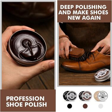 Henviro Leather Shoe Care Set for Men – 13-Piece Shoe Polishing Set, Leather Boot Care, Shoe Care Set, Birthday and Christmas Gift