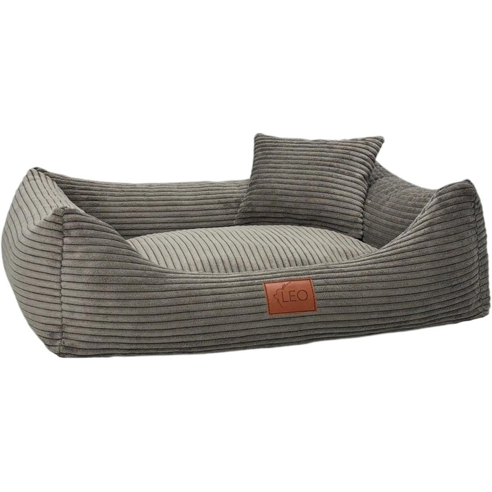 Ліжко для собак Leo4dog: зручне собаче ліжко з знімним, миючим покриттям (колір коричневий, розмір L 100x80)