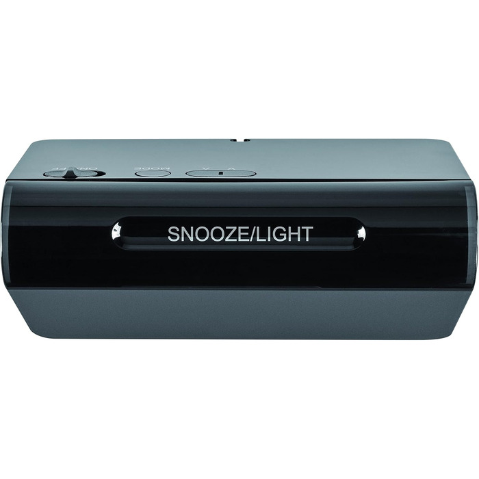 TFA Dostmann ICON Digital Radio Alarm Clock, 60.2543.05, Alarm with individual snooze duration, 2 brightness levels, very bright red LED digits, radio clock, black