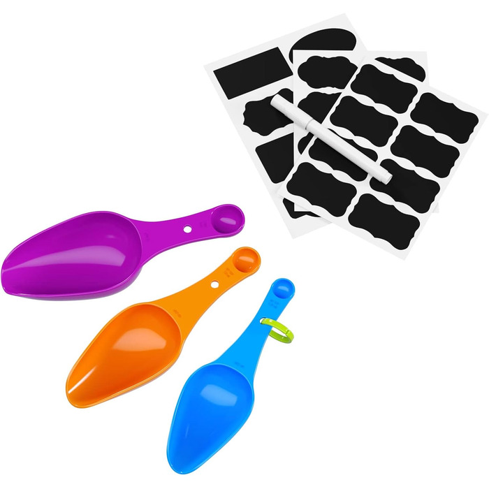 Набір контейнерів WellGro для зберігання продуктів з етикетками, крейдою та мірними ложками. 24 шт. BPA-free, герметичні, з кришкою, миє в посудомийній машині.