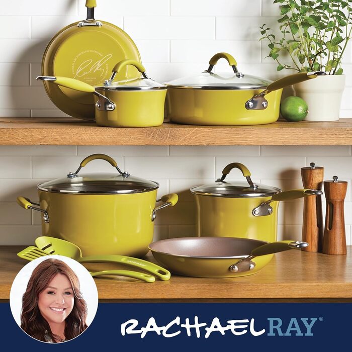 Набір посуду Rachael Ray Cucina Nonstick, 12 предметів, лавандовий (лайм)