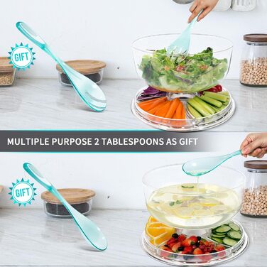 Мастоум Тортенева таця з кришкою, 6-в-1 багатофункціональний торт-стійка з ніжками та куполом, для кухні та випічки, декоративна таця для тортів та вечірок, з 2 ложками для салату