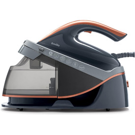 Праска Breville Powersteam 2600W з керамічною підошвою, 220г паровий удар, вертикальний струмінь 50 г/хв, автовимкнення, білий/блакитний (станція для прасування)