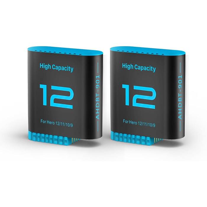 Зарядний комплект для GoPro Hero 12/11/10/9 Black: 2 акумулятори 2580mAh + триканальна зарядка Type-C з LED-індикатором