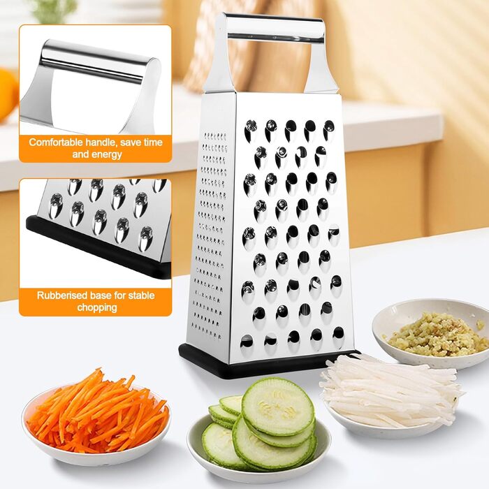 Тритаска решітка з нержавіючої сталі: універсальна тертка для овочів, сиру та картоплі з антиковзким дном