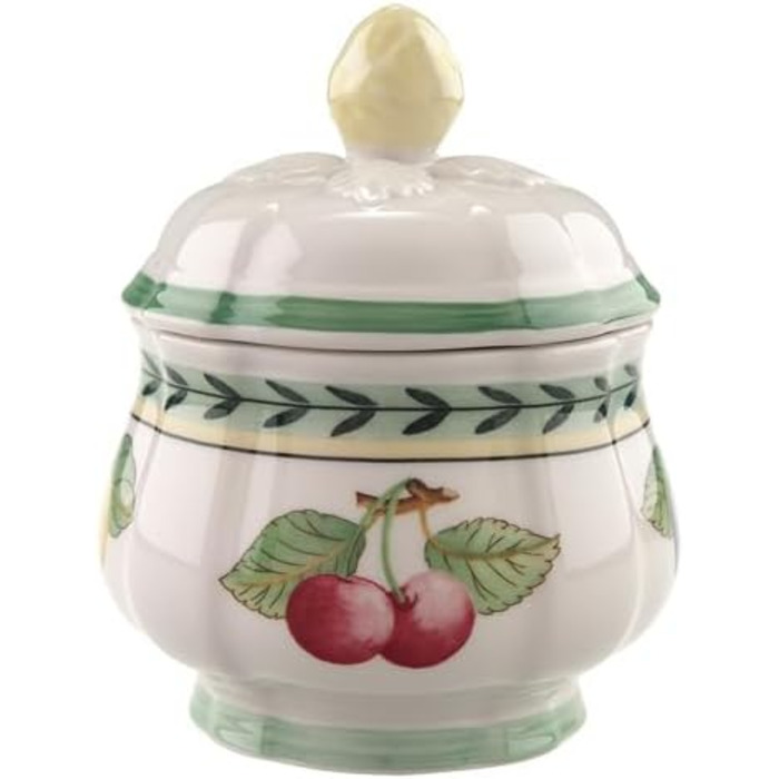 Villeroy & Boch French Garden Fleurence Sugar Bowl, Premium Porcelain, White/Colorful 10-2281-0930 0.20 L