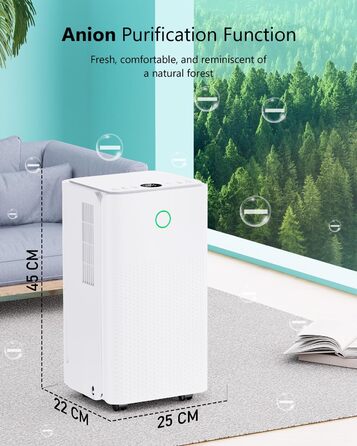 Електричний осушувач повітря 12л/день - тихий, з 3 режимами, таймером, автоматичною відтайкою та енергозбереженням для дому, квартири, підвалу