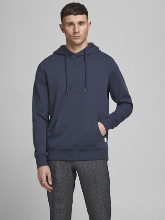 Чоловічий худі Jack & Jones JJ Basic Noos темно-синього кольору, розмір M