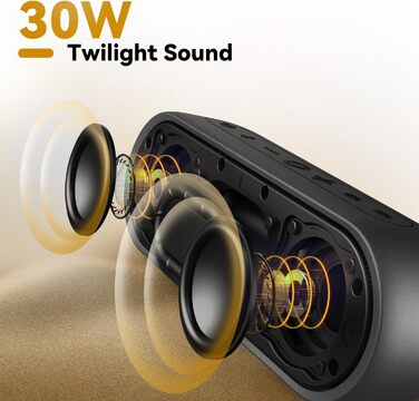 Tribit XSound Plus 2: Портативна Bluetooth колонка 30W з XBass, IPX7, 24 год, чорна