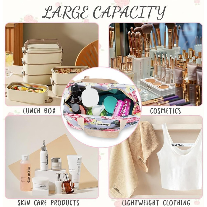 Велика косметичка для подорожей, жіноча косметичка-органайзер, велика сумочка для косметики з ручкою, аксесуари для жінок та чоловіків, #9 Листя (^14 Кольорові квіти)