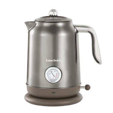 Електричний чайник з нержавіючої сталі з термоіндикатором, 1.7 л, Vintage, з автовимкненням та захистом від сухого кипіння – ідеальний для чаю та кави в сім'ї (Chrome)