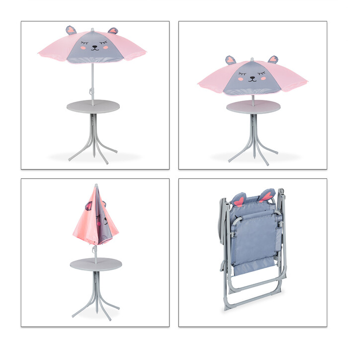 Relaxdays Camping Kids' Seating Set with Umbrella