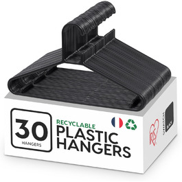 Набір з 30 чорних вішалок для одягу Iris Ohyama CHM-39, 39 см, пластик