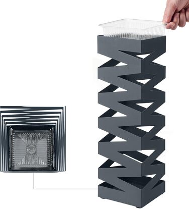 Підставка для парасольок SONGMICS з металу, квадратна, антрацит, 15.5 x 15.5 x 49 см