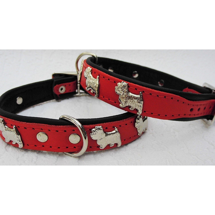 Льорочок для собак Westie, шкіряний, обхват шиї 30-36 см, червоний, новий