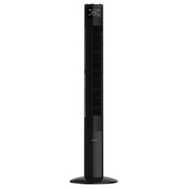 Вентилятор Be Cool з турбонаддувом 121 см – 3 швидкості, осциляція, LED-дисплей, таймер до 12 годин, іонізатор для чистого повітря, тихий підлоговий вентилятор з пультом дистанційного керування, білий (45W)