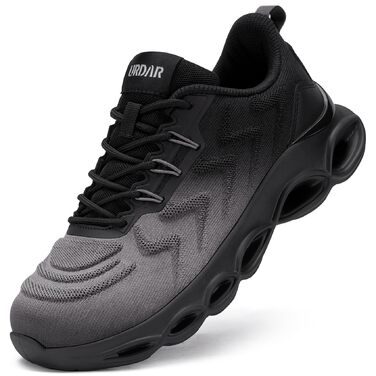 Черевики захисні чоловічі/жіночі LARNMERN зі сталевим підноском. Легкі, зручні, кольорові. Розмір 47 EU, темно-сірий.