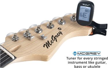 McGrey Rockit ST Комплект електрогітари (8-частинний стартовий набір: гітара, підсилювач, запасні струни, гітарний чохол, тюнер, медіатори, ремінь та гітарний кабель) (Чорний)