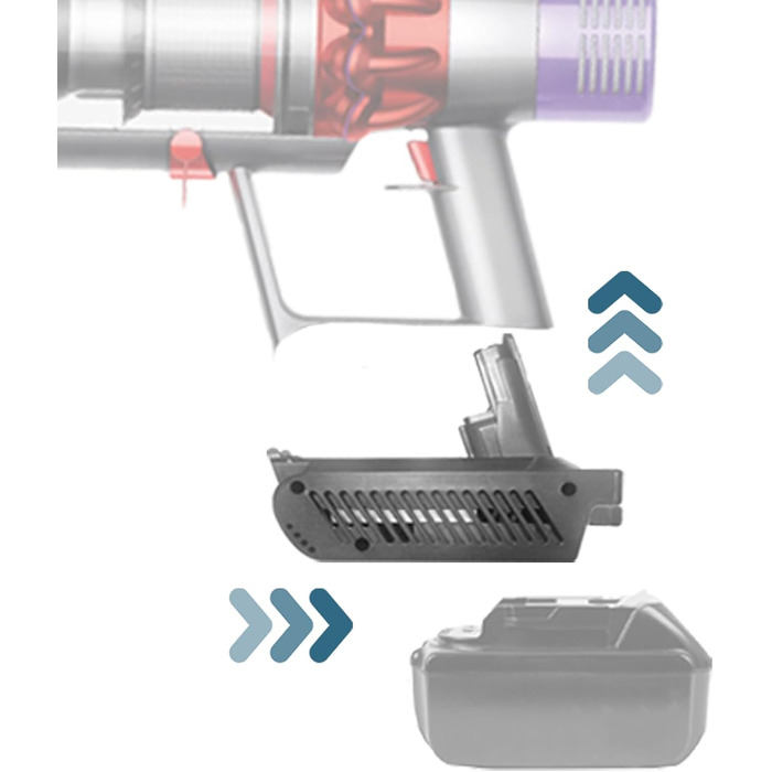 Адаптер для пилососів Dyson V7 V8 від Makita 18V Li-Ion акумулятора (MT18V10)
