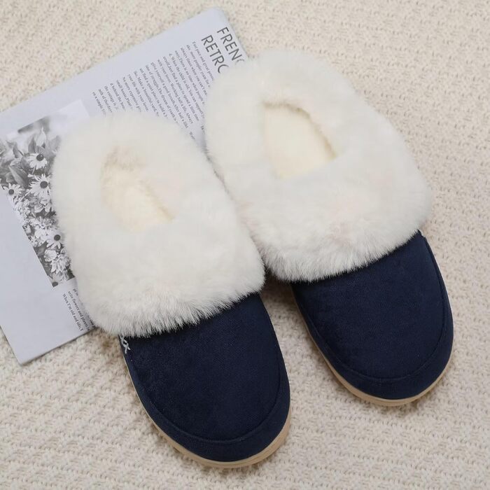 Домашні тапочки NineCiFun для жінок, з меморі-піною, пухнасті, для дому та вулиці, з антиковзкою підошвою, з теплим плюшевим підкладкою, сірі (світло-сірі) (42/45.5 EU, темно-синій)