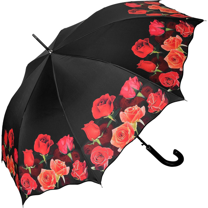 VON LILIENFELD Floral Windproof Umbrella with Automatic Open - Rose Bouquet Design