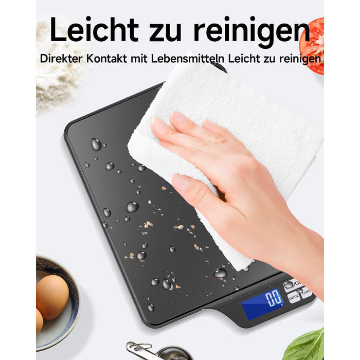 Цифрова кухонна вага з USB-зарядкою, 5 кг/0.1 г, функція тарування, для випічки та приготування їжі