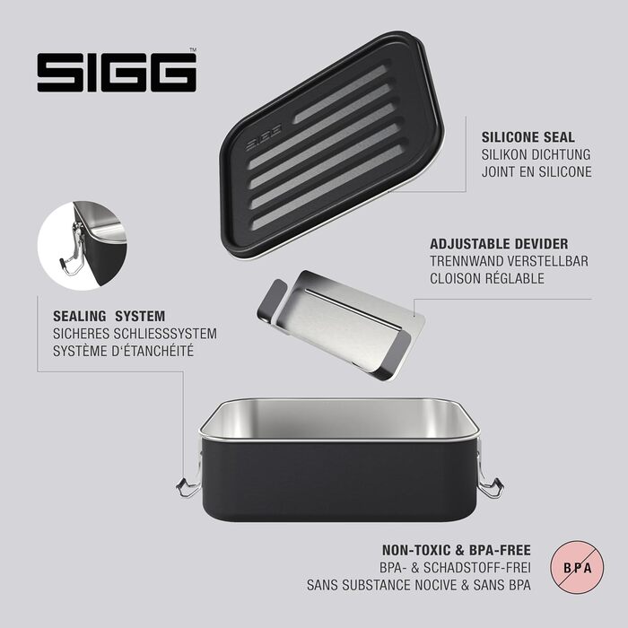 SIGG Gemstone Food Container, leak-proof lunchbox for office, school and outdoor use, food container made of high-quality 18/8 stainless steel for on the go