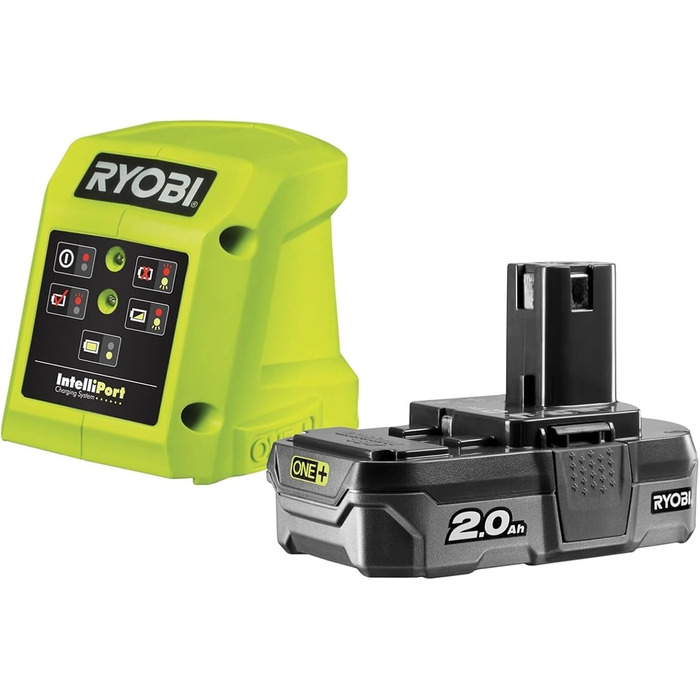 RYOBI 18V ONE+ акумуляторний ударний дриль-шуруповерт R18PD32-1C20G (2 швидкості, 50Nm, 24 ступ. крутного моменту, металевий патрон 13мм, 1x 2.0Ah акумулятор, зарядний пристрій) Generation 2 – безщітковий двигун