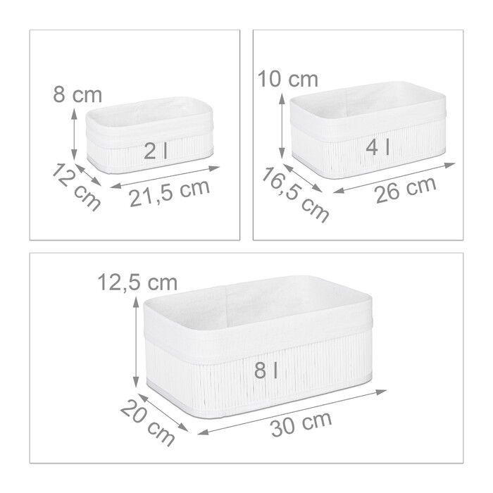 Relaxdays 3-Piece Bathroom Storage Basket Set