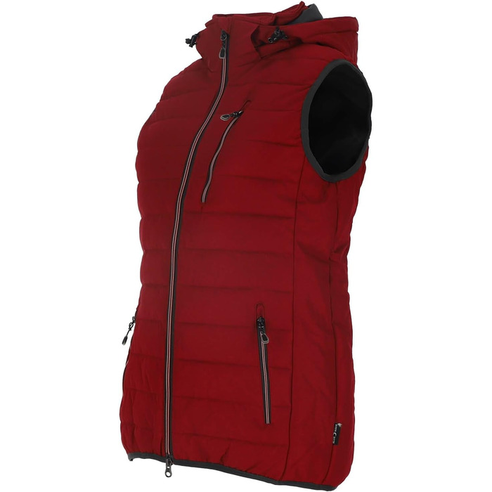 Степлена жилетка Blue Wave Nathalie з відстібаною капюшоном - жіноча жилетка, гранатовий колір, розмір 44