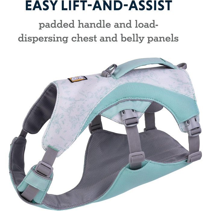 RUFFWEAR Swamp Cooler Dog Harness and Handle, Lightweight Running Gear Keeps Pets Cool in Hot Weather, Adjustable, Strong, and Cooling, 2 Leash Ports, (Large/XL, 81-107cm) (Sage Green, X-Small)