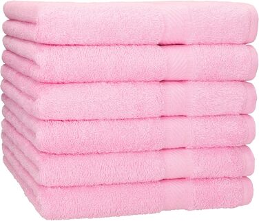 Betz 6-Piece Bath Towel Set, Shower Towel, Palermo Size 70x140 cm, 100% Cotton, Rosé Color