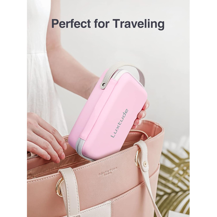 Органайзер для кабелів Luxtude: зручна дорожня сумка для кабелів, зарядних пристроїв та Powerbank (рожевий)