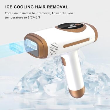 Пристрій для епіляції IPL NALONE, лазерне видалення волосся, 999 999 імпульсів, для жінок та чоловіків, 1200 нм, 2 режими, болюча епіляція для всього тіла, білий (золотий)