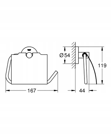 Тримач для туалетного паперу Grohe Essentials, хром, 40367001
