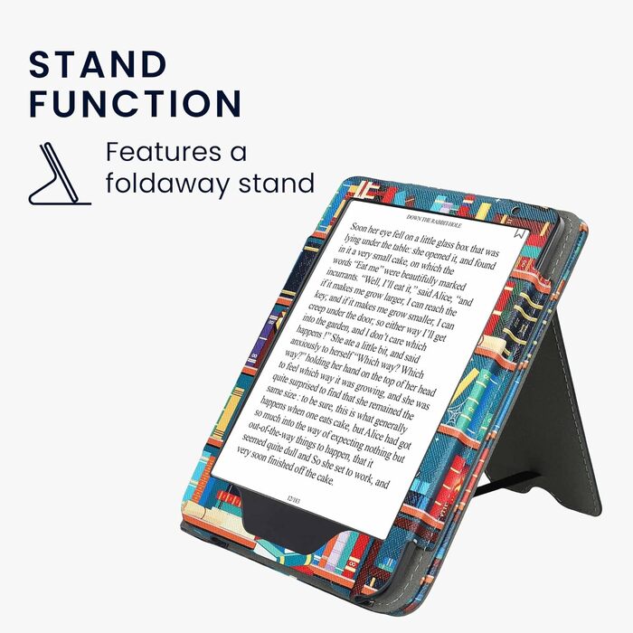 Чохол kwmobile Flip Cover для Kobo Clara BW/Clara Colour/Tolino Shine (5) / Shine Color з петлею для руки, мотив 