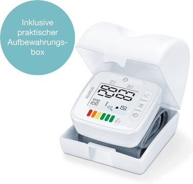 Тонометр Sanitas SBC 22 на зап'ястя (автоматичний вимірювання тиску та пульсу, функція попередження про аритмію)