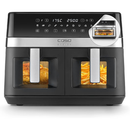 Фритюрниця без олії CASO AirFry 6.0, 14 л, 8 програм, LED-дисплей, тиха (38 дБ), нержавіюча сталь, чорна