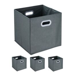Set of 4 Grey Storage Boxes