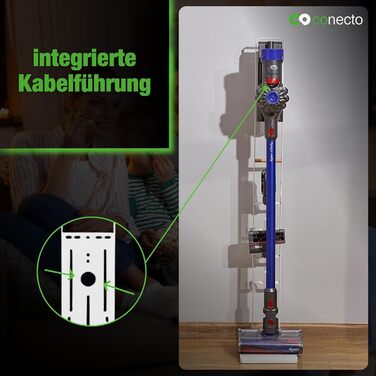 Підставка для пилососа Conecto, універсальна сумісність з Dyson Gen5, V15, V12, V11, V10, V8, V7, V6, для підлоги, аксесуари (береза, білий)